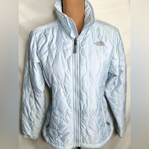 The North Face Women's Sky Ice Light Blue Quilted Puffer Ski Jacket; MEDIUM